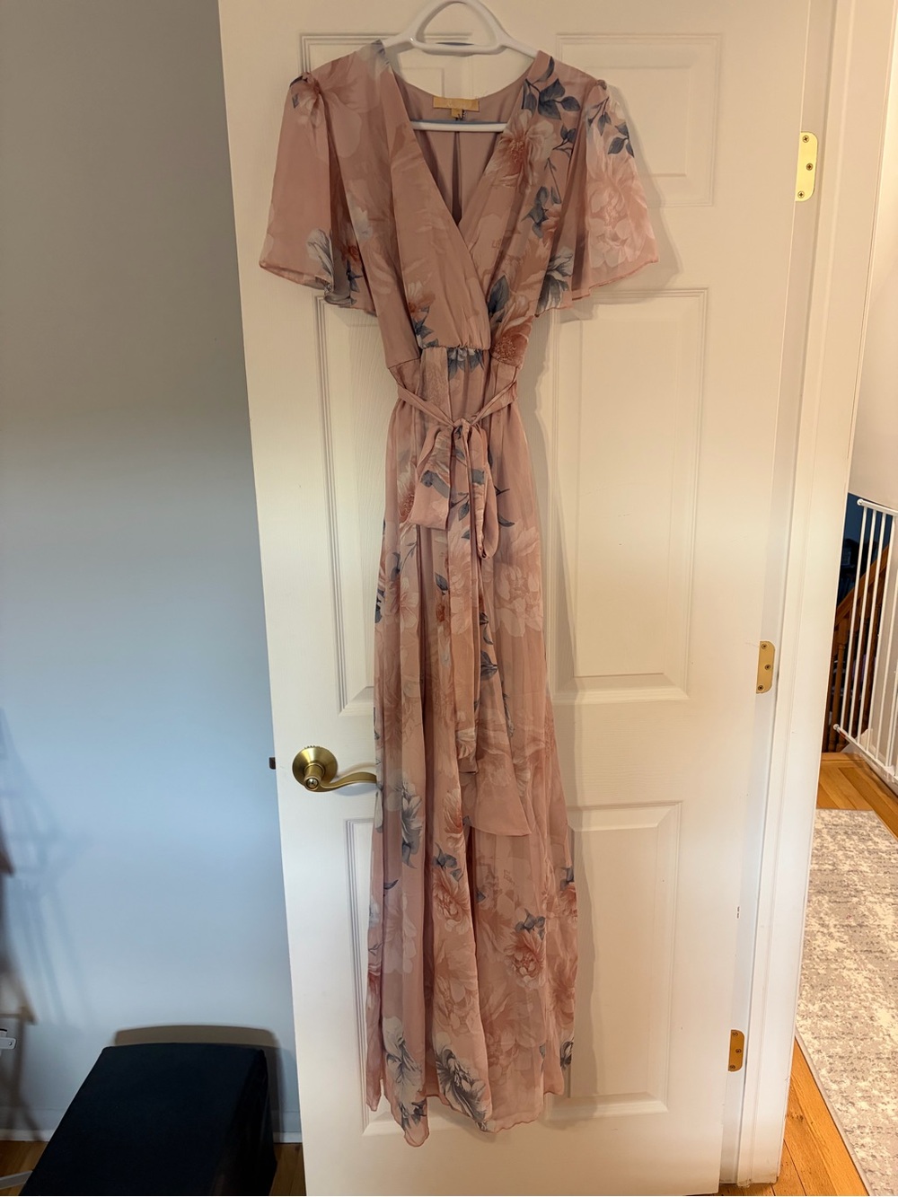 Pink Blush Ricarica Maternity Blush Floral Wrap Maxi Dress